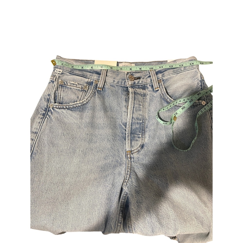 Citizens of Humanity Ayla Baggy Distressed High Rise Button Fly Jean Blue 25 NWT - Picture 8 of 15